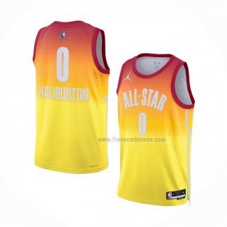 Maillot All Star 2023 Indiana Pacers Tyrese Haliburton NO 0 Orange