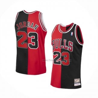 Maillot Chicago Bulls Michael Jordan NO 23 Split Noir Rouge