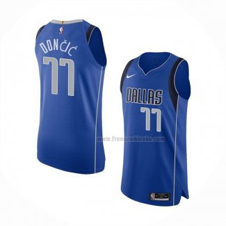 Maillot Dallas Mavericks Luka Doncic NO 77 Icon Authentique Bleu