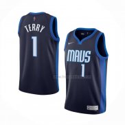 Maillot Dallas Mavericks Tyrell Terry NO 1 Earned 2020-21 Bleu