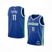 Maillot Enfant Dallas Mavericks Kyrie Irving NO 11 Ville 2022-23 Bleu