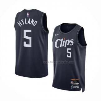 Maillot Los Angeles Clippers Bones Hyland NO 5 Ville 2023-24 Bleu