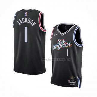 Maillot Los Angeles Clippers Reggie Jackson NO 1 Ville 2022-23 Noir