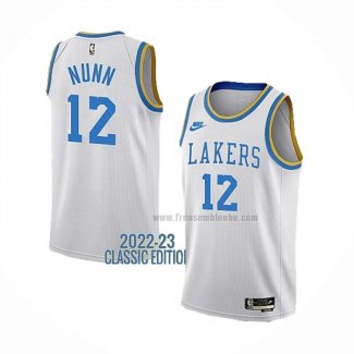 Maillot Los Angeles Lakers Kendrick Nunn NO 12 Classic 2022-23 Blanc