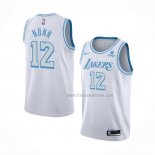 Maillot Los Angeles Lakers Kendrick Nunn NO 12 Ville 2021-22 Blanc