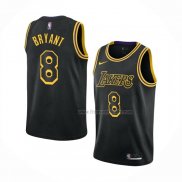 Maillot Los Angeles Lakers Kobe Bryant NO 8 Ville 2017-18 Noir