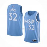 Maillot Minnesota Timberwolves Karl-Anthony Towns NO 32 Ville Edition 2019-20 Bleu