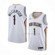 Maillot New Orleans Pelicans Zion Williamson NO 1 Association 2020-21 Blanc