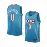 Maillot Oklahoma City Thunder Russell Westbrook NO 0 Ville 2018-19 Bleu