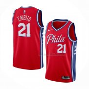 Maillot Philadelphia 76ers Joel Embiid NO 21 Statement Rouge