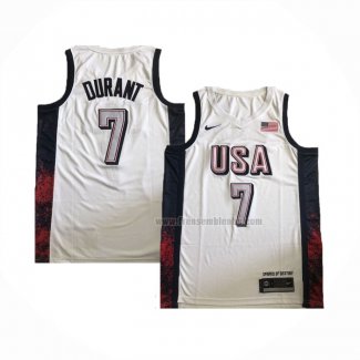 Maillot USA 2024 Kevin Durant NO 7 Blanc