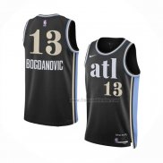 Maillot Atlanta Hawks Bogdan Bogdanovic NO 13 Ville 2023-24 Noir