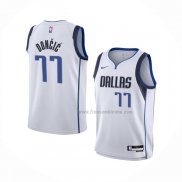 Maillot Enfant Dallas Mavericks Luka Doncic NO 77 Association 2021 Blanc