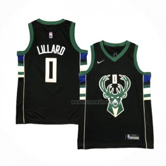 Maillot Enfant Milwaukee Bucks Damian Lillard NO 0 Statement 2018-19 Noir