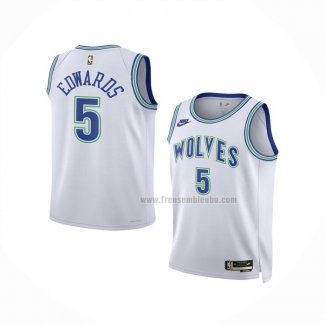 Maillot Enfant Minnesota Timberwolves Anthony Edwards NO 5 Classic 2023-24 Blanc