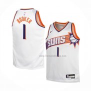 Maillot Enfant Phoenix Suns Devin Booker NO 1 Association 2023-24 Blanc