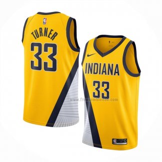 Maillot Indiana Pacers Myles Turner NO 33 Statement Edition Jaune