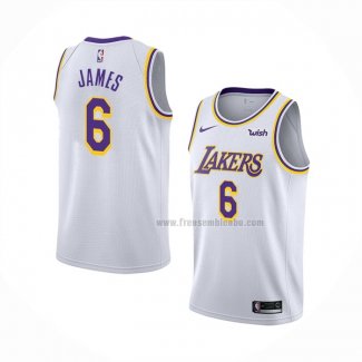 Maillot Los Angeles Lakers LeBron James NO 6 Association 2021-22 Blanc