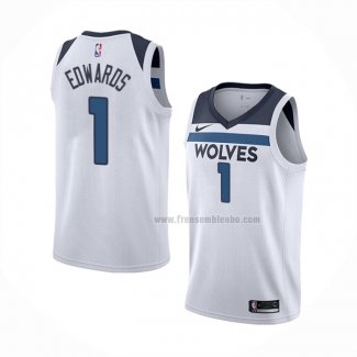 Maillot Minnesota Timberwolves Anthony Edwards NO 1 Association Blanc