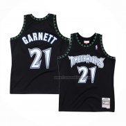 Maillot Minnesota Timberwolves Kevin Garnett NO 21 Hardwood Classics Throwback Noir