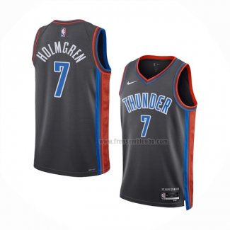 Maillot Oklahoma City Thunder Chet Holmgren NO 7 Ville 2022-23 Gris