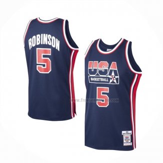 Maillot USA 1992 David Robinson NO 5 Bleu