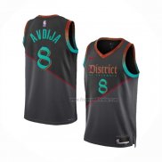 Maillot Washington Wizards Deni Avdija NO 8 Ville 2023-24 Noir