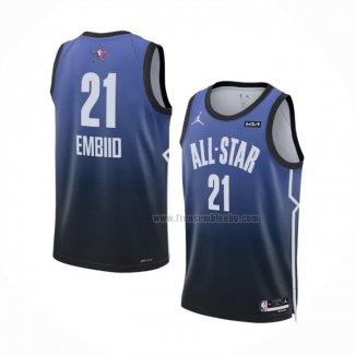 Maillot All Star 2023 Philadelphia 76ers Joel Embiid NO 21 Bleu