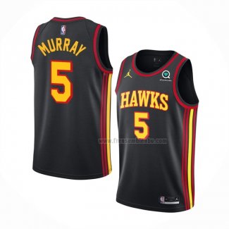 Maillot Atlanta Hawks Dejounte Murray NO 5 Statement 2022-23 Noir