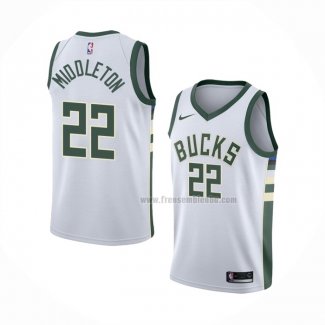 Maillot Milwaukee Bucks Khris Middleton NO 22 Association Blanc