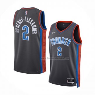 Maillot Oklahoma City Thunder Shai Gilgeous-Alexander NO 2 Ville 2022-23 Gris