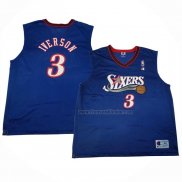 Maillot Philadelphia 76ers Allen Iverson NO 3 Retro Bleu2