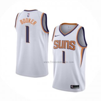 Maillot Phoenix Suns Devin Booker NO 1 Association Blanc