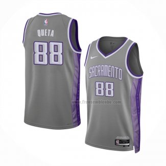 Maillot Sacramento Kings Neemias Queta NO 88 Ville 2022-23 Gris