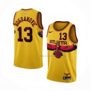 Maillot Atlanta Hawks Bogdan Bogdanovic NO 13 Ville 2021-22 Jaune