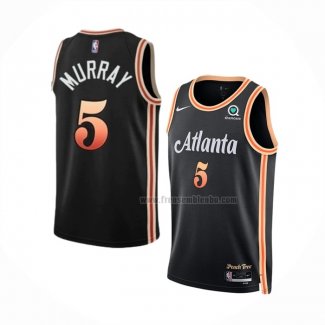 Maillot Atlanta Hawks Dejounte Murray NO 5 Ville 2022-23 Noir