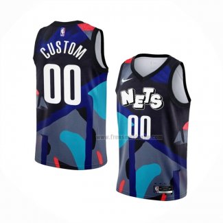 Maillot Brooklyn Nets Personnalise Ville 2023-24 Noir