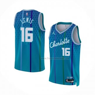 Maillot Charlotte Hornets Scottie Lewis NO 16 Ville 2021-22 Bleu