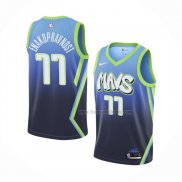 Maillot Dallas Mavericks Luka Doncic NO 77 Ville Edition Bleu