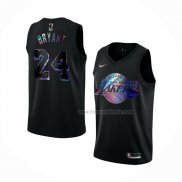 Maillot Los Angeles Lakers Kobe Bryant NO 24 Iridescent Logo Noir