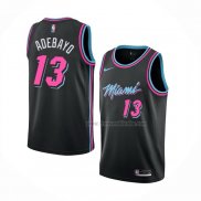 Maillot Miami Heat Bam Adebayo NO 13 Ville 2018-19 Noir