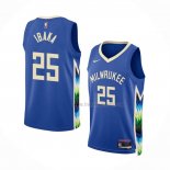 Maillot Milwaukee Bucks Serge Ibaka NO 25 Ville 2022-23 Bleu