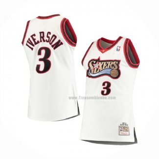 Maillot Philadelphia 76ers Allen Iverson NO 3 Retro Blanc