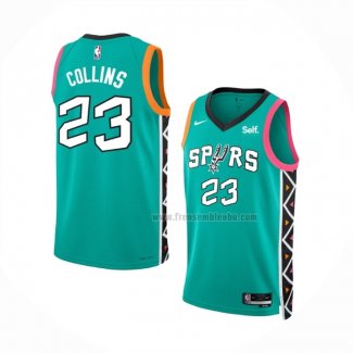 Maillot San Antonio Spurs Zach Collins NO 23 Ville 2022-23 Vert