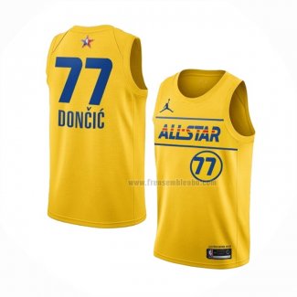 Maillot All Star 2021 Dallas Mavericks Luka Doncic NO 77 Or