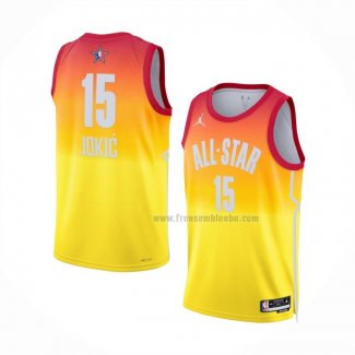 Maillot All Star 2023 Denver Nuggets Nikola Jokic NO 15 Orange