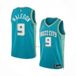 Maillot Charlotte Hornets Theo Maledon NO 9 Ville 2023-24 Vert