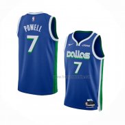 Maillot Dallas Mavericks Dwight Powell NO 7 Ville 2022-23 Bleu