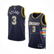 Maillot Denver Nuggets Nah'shon Hyland NO 3 Ville 2021-22 Bleu