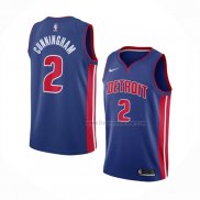 Maillot Detroit Pistons Cade Cunningham NO 2 Icon Bleu